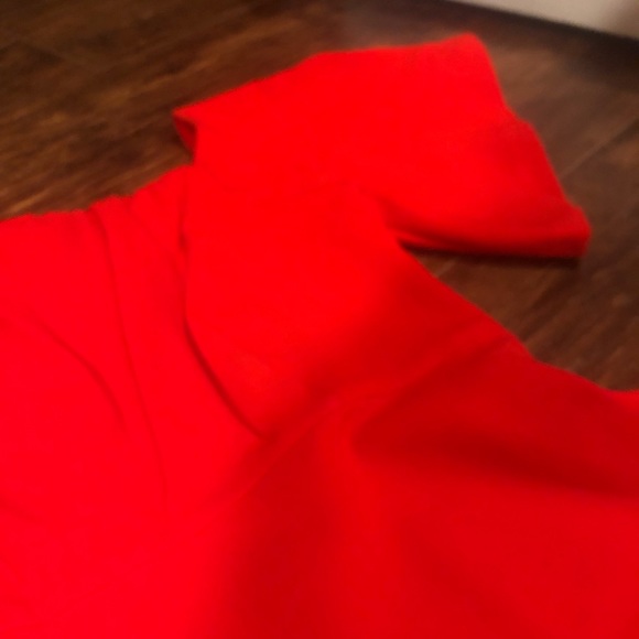 Zara Midi Red Dress with Flutter Sleeves - Picture 8 of 9